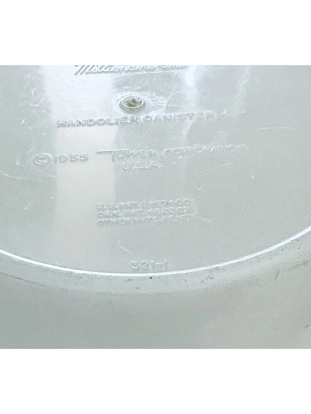 VTG Tupperware Handolier Container 321-1 White Canister w/ Seal #222